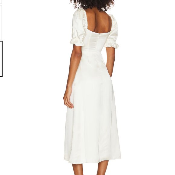 WeWoreWhat Puff Sleeve Midi Dress - Champagne - Picture 2 of 5